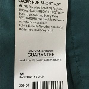 Athleta Racer Run Shorts NWT